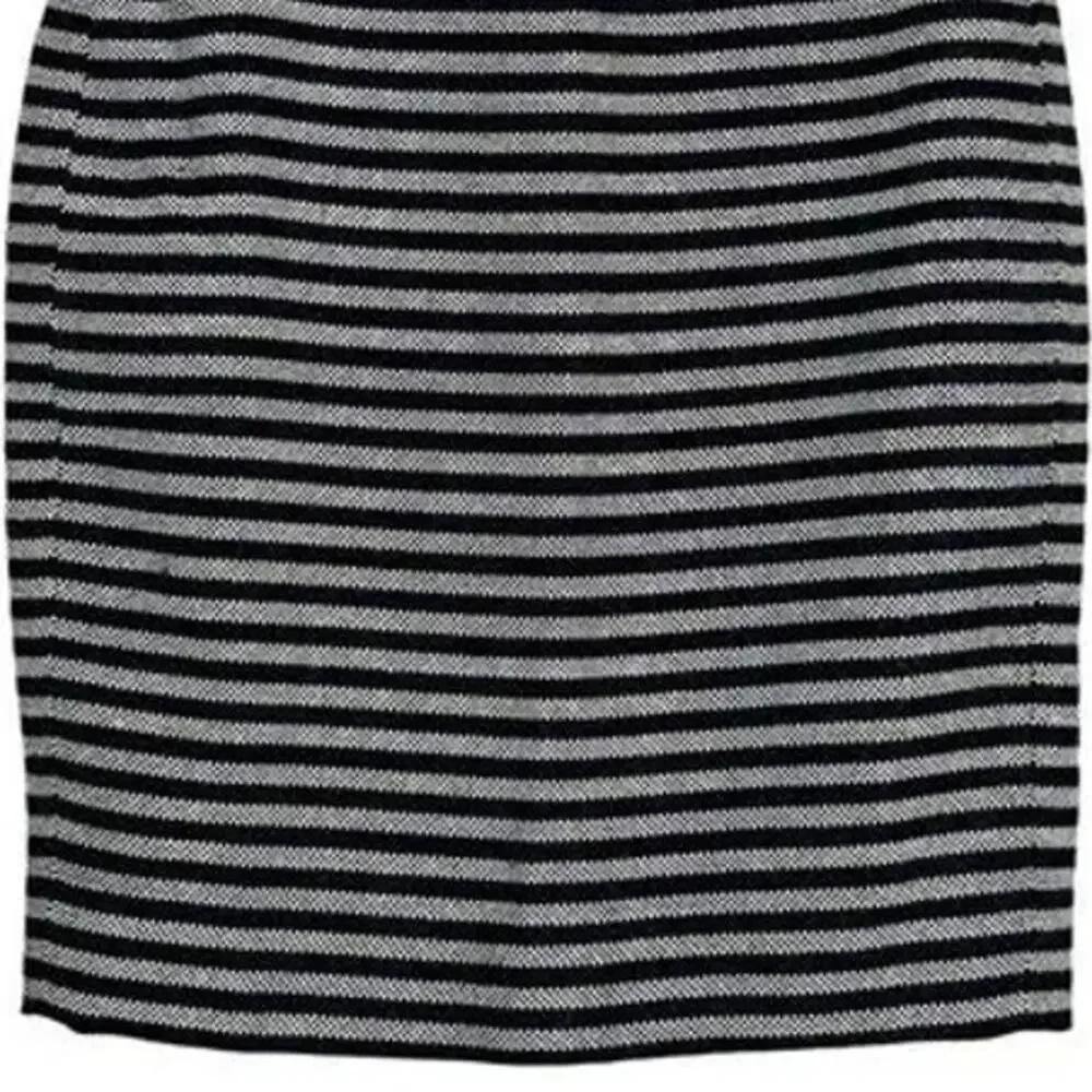 J. Crew Textured Tweed Pencil Lined Mini Skirt Vertical Stripe 0 Navy Blue